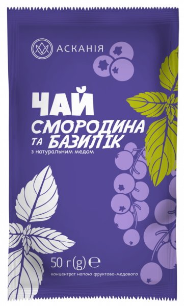 Чай фруктово-медовый Смородина и базилик, 50г