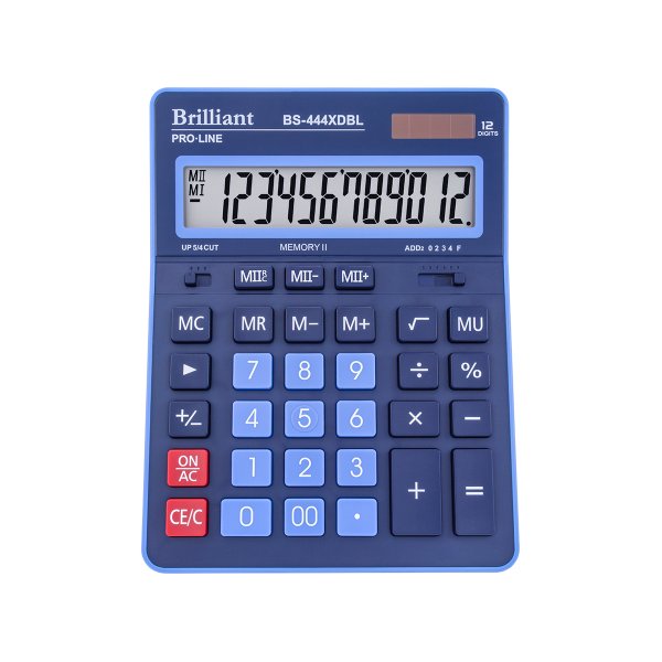 Калькулятор Brilliant BS-444XDBL, 12 разрядов, синий
