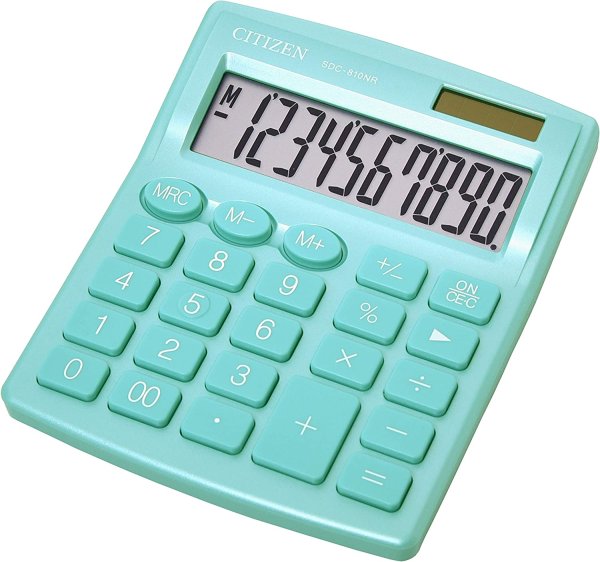 Калькулятор SDC-810NRNVE, 10 разрядов, зеленый