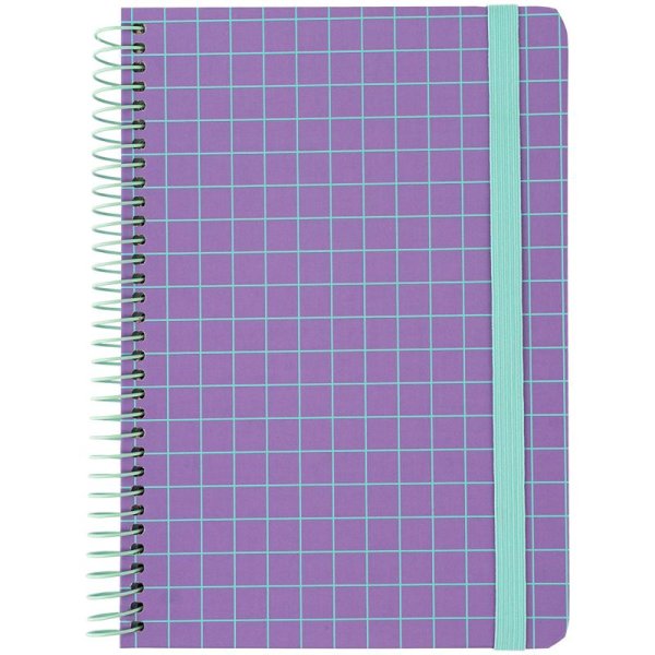 Блокнот на спіралі формат А5, 120 арк. клітинка, бузковий