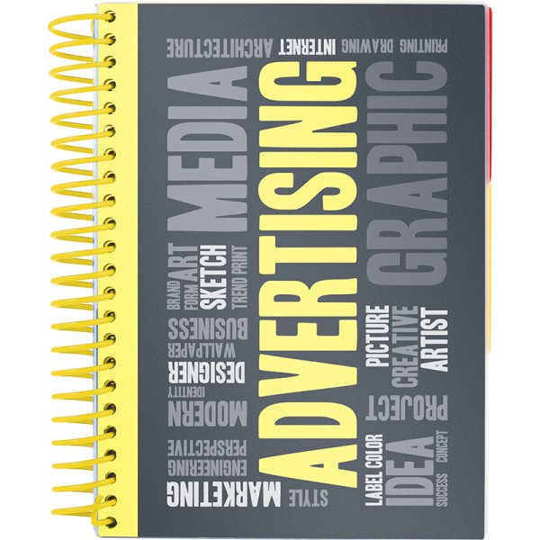 Блокнот з розділювачами формат А5, 120 арк. клітинка, жовтий