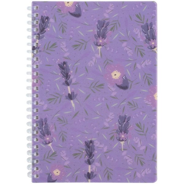 Блокнот на спіралі формат А5, 80 арк. клітинка Lavender-2