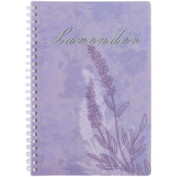 Блокнот на спіралі формат А5, 80 арк. клітинка Lavender-3