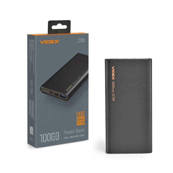 Повербанк 10000mAh VIDEX VPB-310 22.5W Black 