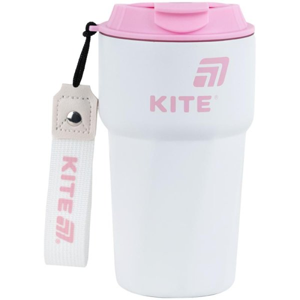 Термокружка Kite K25-1220-3, 450 мл, біло-рожева
