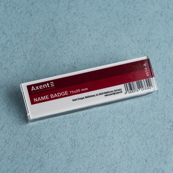 Бейдж акриловий на шпильці Axent 4514, 75х20мм