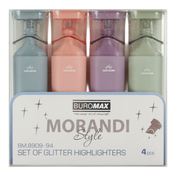 Набор текст-маркеров MORANDI STYLE Glitter 4 цвета