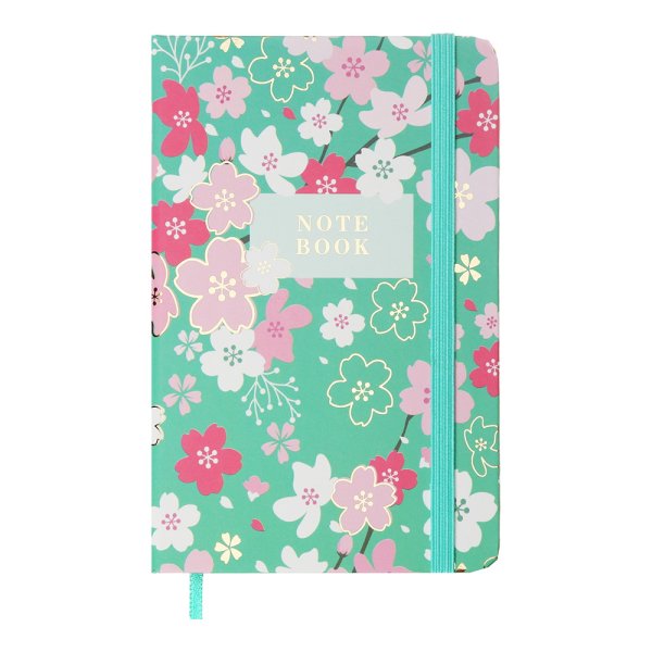 Книга записна BLOSSOM А6, 80л, аркуші в клітинку, блакитний