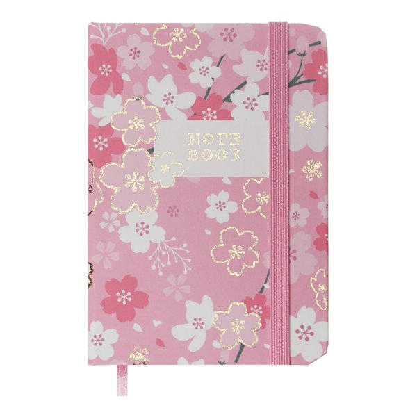 Книга записна BLOSSOM А7, 80л, аркуші в клітинку, рожевий
