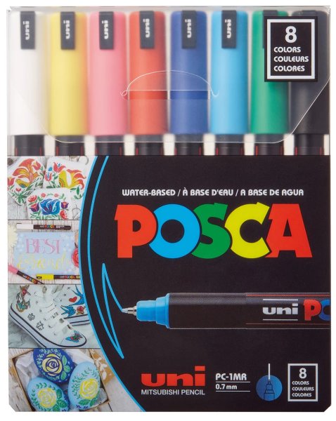 Набор маркеров uni POSCA, 0,7мм, 8шт