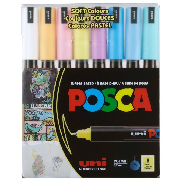Набор маркеров uni POSCA, 0,7мм, 8шт