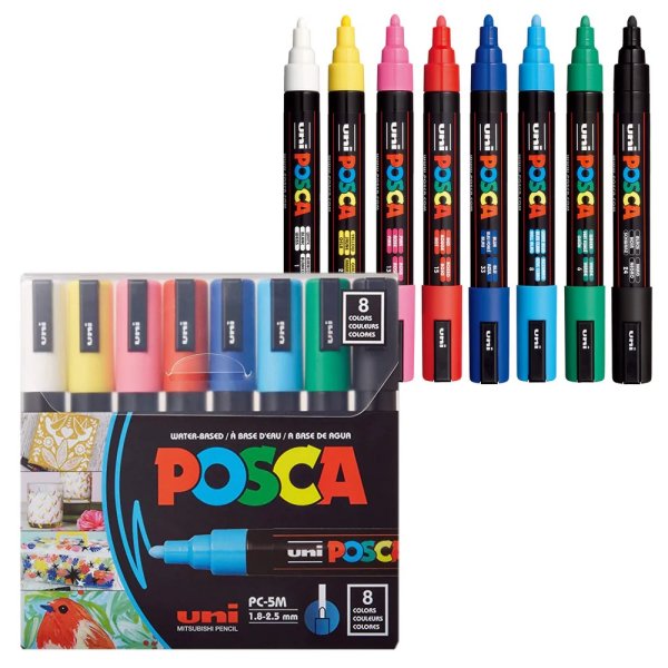 Набор маркеров uni POSCA, 1,8-2,5мм, 8шт