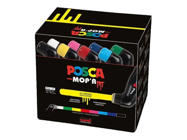 Набор маркеров uni POSCA MOP'R PCM-22, 3-19мм, 8шт