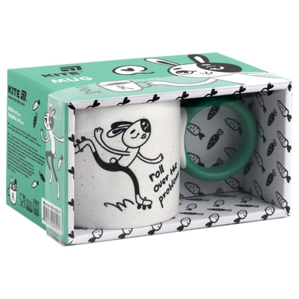 Чашка керамічна Kite Roller bunny K25-220-6, 370 мл