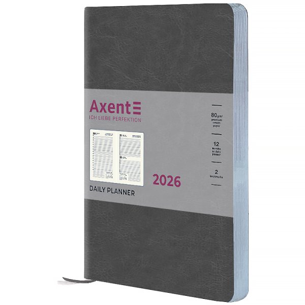 Щоденник 2026 Axent Partner City Soft 145x210мм, сірий