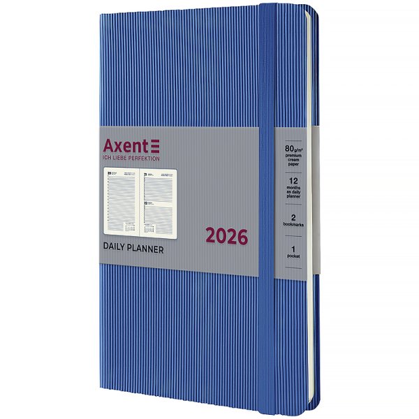 Щоденник 2026 Axent Partner Lines 145x210мм, блакитний