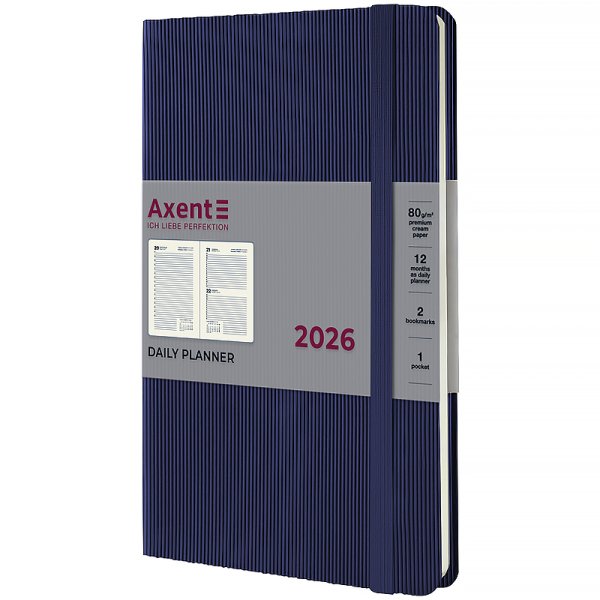 Щоденник 2026 Axent Partner Lines 145x210мм, синій