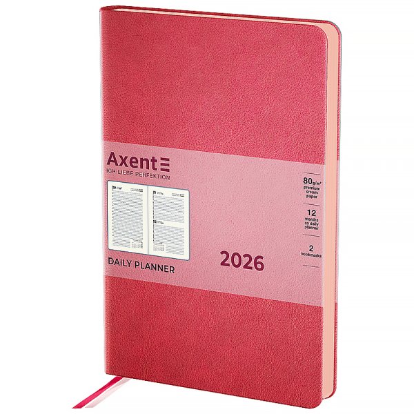 Щоденник 2026 Axent Partner Soft Muse 145x210мм, рожевий