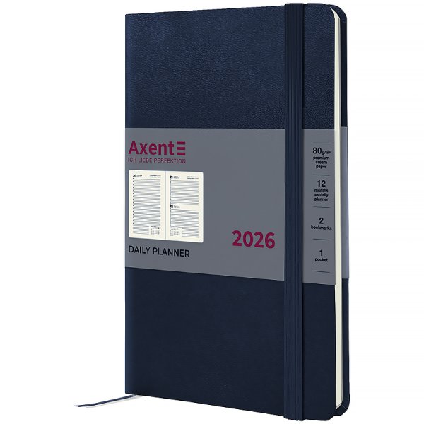 Щоденник 2026 Axent Partner Strong 145x210мм, синій
