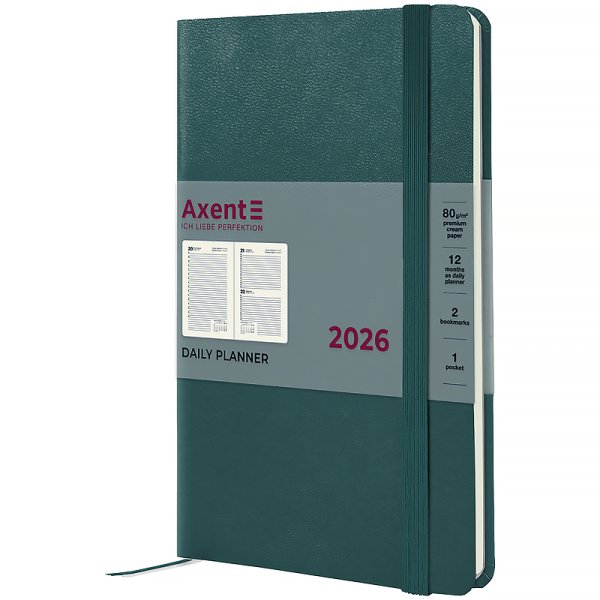 Щоденник 2026 Axent Partner Strong 145x210мм, лазурний