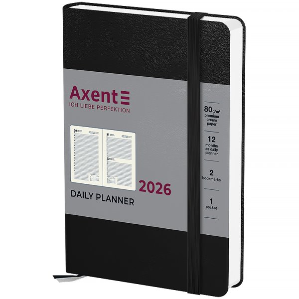 Щоденник 2026 Axent Pocket Strong 101x146мм, чорний