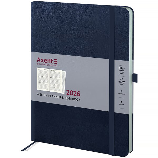 Щотижневик 2026 Axent Grand Strong 195x255мм, синій
