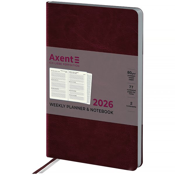 Щотижневик 2026 Axent Partner City Soft 125х195мм, коричневий