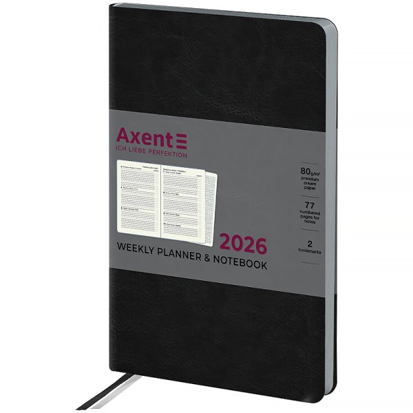 Щотижневик 2026 Axent Partner City Soft 125х195мм, чорний
