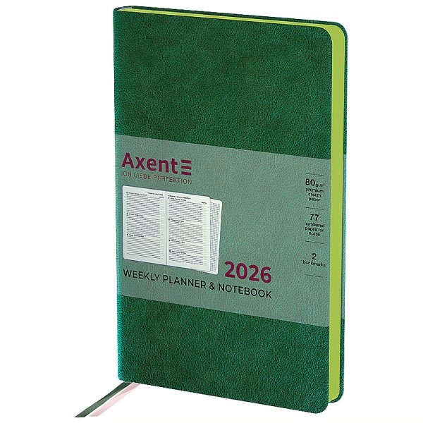 Щотижневик 2026 Axent Partner Muse 125х195мм, зелений