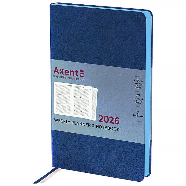 Щотижневик 2026 Axent Partner Muse 125х195мм, синій