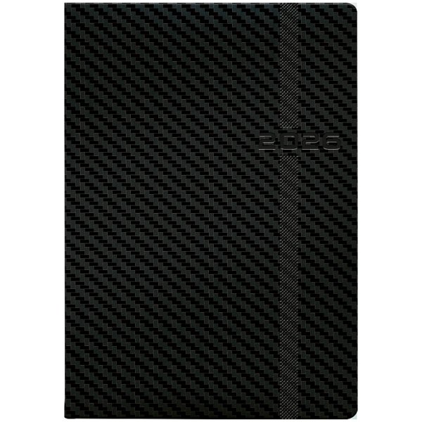 Ежедневник Стандарт А5 2026 обложка Soft Carbon черный