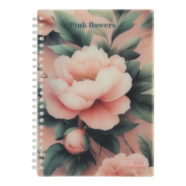 Тетрадь на пружине ARABESKI формат А5, 80л.,клетка, розовый