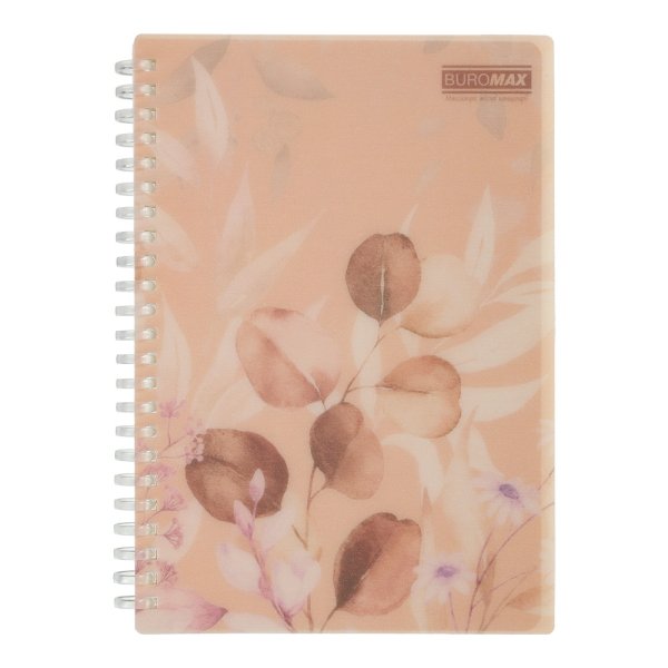 Тетрадь на пружине ARABESKI формат А5, 80л.,клетка, персиковый