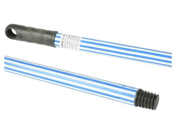 Кий для веревочной швабры МОП, прорезиненный, 120см, бело-синий