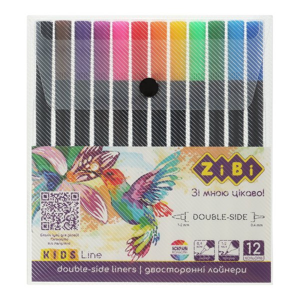 Набор лайнеров двухсторонних (лайнер+браш), 12 цветов