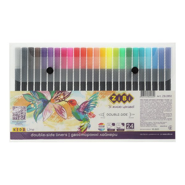 Набор лайнеров двухсторонних (лайнер+браш), 24 цвета