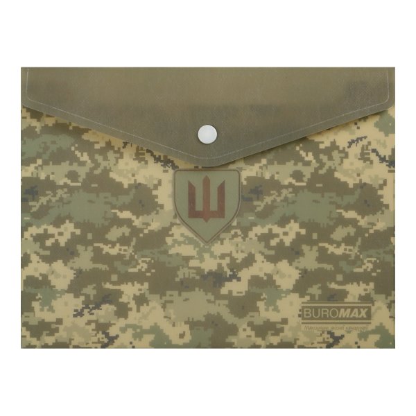 Папка-конверт на кнопці формат А5 MILITARY, зелений