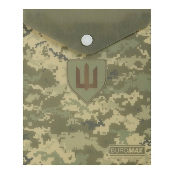 Папка-конверт на кнопке формат А6 MILITARY, зеленый