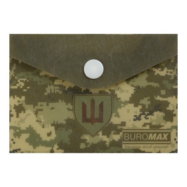 Папка-конверт на кнопке формат А7 MILITARY, зеленый
