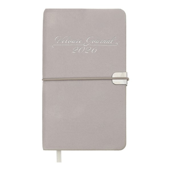 Еженедельник карманный на 2026 год, 85х153мм, VELOUR светло-серый