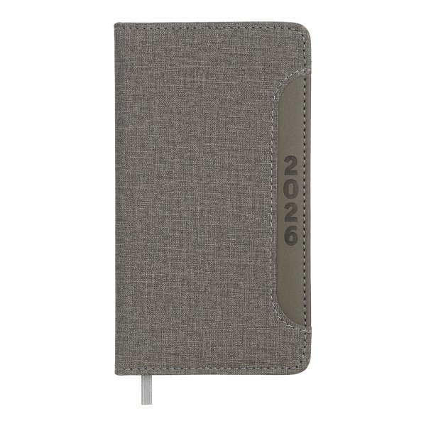 Еженедельник карманный на 2026 год, 85х153мм, LIGA серый