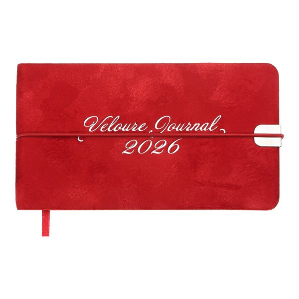 Щотижневик кишеньковий на 2026 рік, 153х87мм, VELOUR червоний