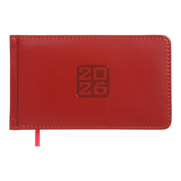 Щотижневик кишеньковий на 2026 рік, 153х87мм, BRAVO червоний