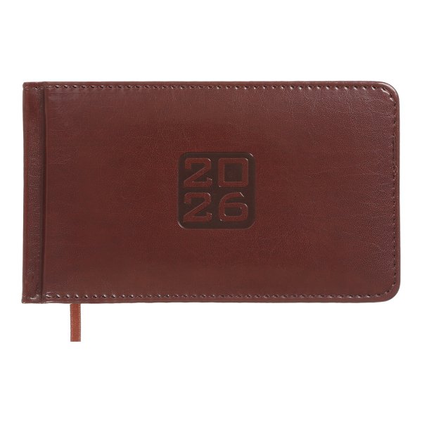 Щотижневик кишеньковий на 2026 рік, 153х87мм, BRAVO коричневий