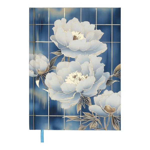 Ежедневник А5 недатированный PEONY голубой