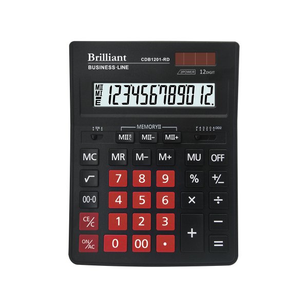 Калькулятор Brilliant CDB1201-RD, 12 разрядов