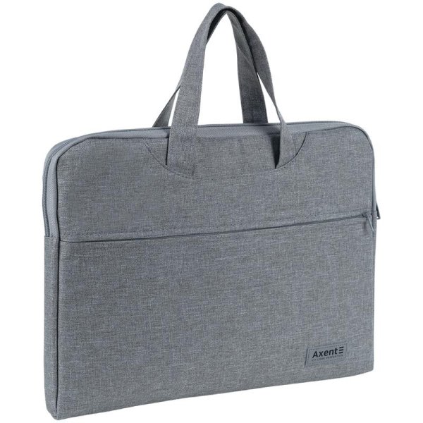Сумка для документів текстильна А4, 1 відділення, світло-сіра