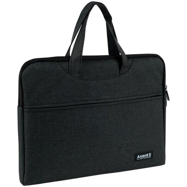 Сумка для документів текстильна А4, 1 відділення, темно-сіра