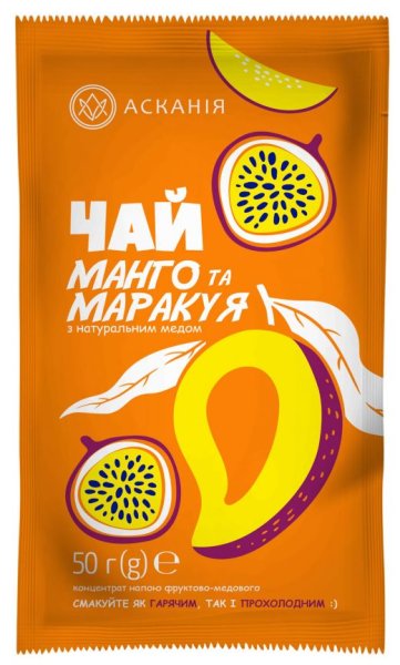 Чай фруктово-медовий Манго та маракуя, 50г