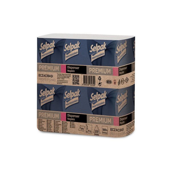 Серветки для диспенсерів Selpak PRO Premium 26х24см, 250шт